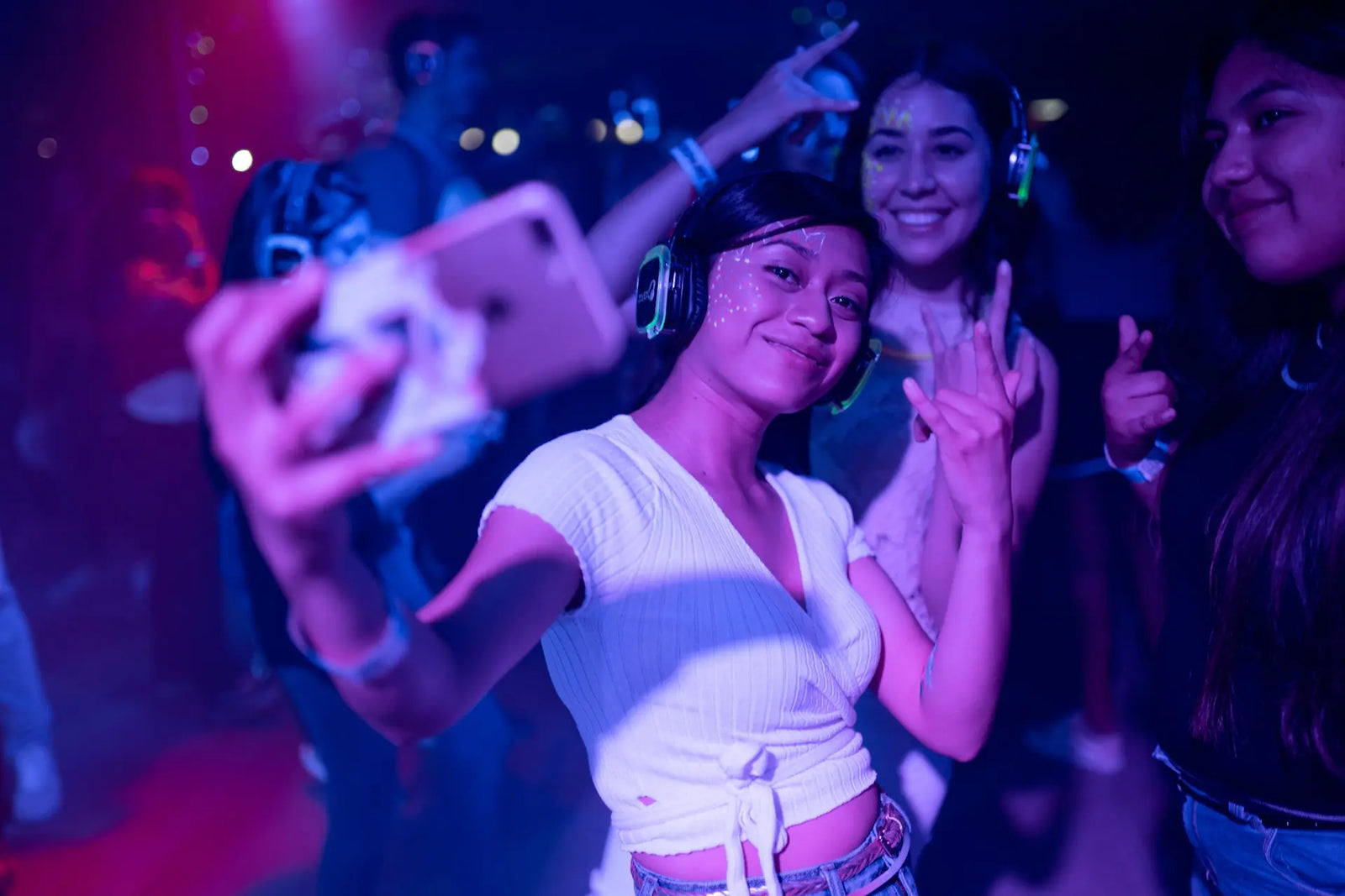 neon glow in the dark party girls